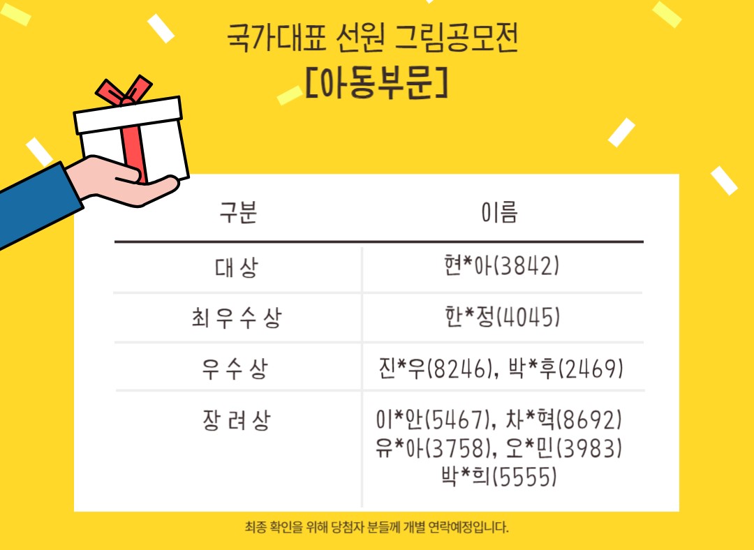 [국가대표 선원] 사진, 그림 공모전 결과발표